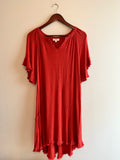 Umgee Burnt Orange Dress with Ruffle Sleeve