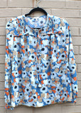 Joie XS Orange and Blue Long Sleeve Top