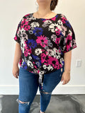 Cato Floral Top with Tie Front