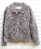 Kensie 3X Leopard Print Denim Jacket