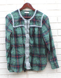 J Crew Plaid Long Sleeve Top Size Small